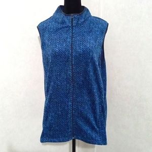 BASIC EDITIONS XL WOMENS BLUE VEST